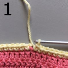 the crochet stitch is being worked on