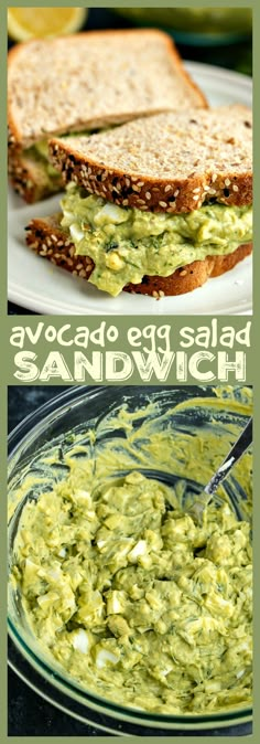 there is a sandwich made with avocado and bread