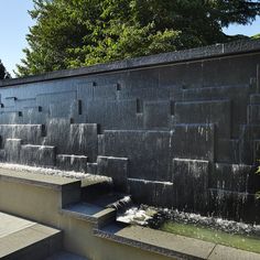 a water fountain with steps leading up to it