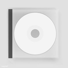 a white cd in a box on a gray background