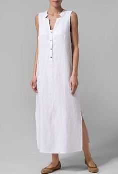 17-vestir-de-branco-reveillon Buttoned Dress, Plain Maxi Dress, Loose Maxi Dress, Linnet, Sleeveless Maxi Dress, Solid Dress, White Maxi Dresses, Linen Dresses, Linen Clothes