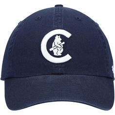 Show off your favorite team with some old school flair! This '47 Logo Cooperstown Collection Clean Up hat showcases your favorite Chicago Cubs look from the past. Everyone is sure to know your dedication to the Chicago Cubs goes way back when they see you in this cool cap. Brand: '47 Imported Officially licensed Surface washable Adjustable fabric strap with snap buckle Unstructured relaxed fit Embroidered graphics with raised details Six panels with eyelets One size fits most Curved bill Low cro Throwback Curved Brim Hats For Baseball Season, Throwback Curved Brim Hats For Sports Events, Curved Bill Hats With Team Logo For Baseball Season, Baseball Season Team Logo Hat With Curved Bill, Collegiate Baseball Hat With Curved Brim, Throwback Fan Gear Hat With Curved Brim, Throwback Curved Brim Hats For Fan Gear, Navy Curved Brim Hat For Game Day, Fan Gear Hats With Team Logo And Curved Brim