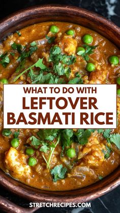 what to do with leftover basmat rice in a wooden bowl on a table