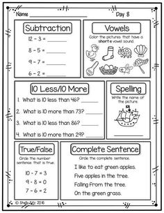 the worksheet for addition and subtraction to teach students how to use numbers