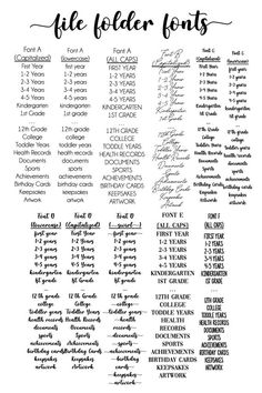 the font and numbers for different font styles are shown in this printable version, which includes