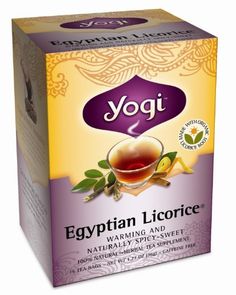 yogi egyptian licorce tea in a box with an orange slice on the side