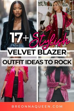 Get inspired with our velvet blazer outfit ideas that cater to every style! This article features 17 looks that blend elegance and comfort, ensuring you always look your best. Click through to find your new favorite outfit combination! #OutfitIdeas #VelvetFashion #TrendyLooks Velvet Blazer Outfit, Blazer Outfit, Velvet Blazer, Velvet Fashion, Outfit Combinations, Blazer Outfits, Everyday Fashion, Favorite Outfit