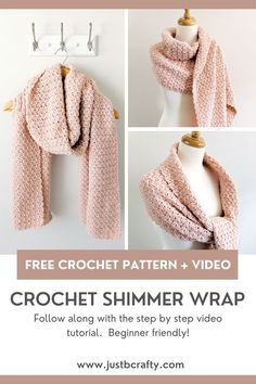 the crochet summer wrap is shown with instructions to make it