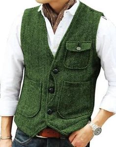 Men's Vest Tweed Single-breasted Vest Men's Suit British Retro Vest Steampunk Vi | eBay Mens Tweed Vest, Brown Vest Men, Business Suit Vest, Mens Vest Fashion, Chaleco Casual, Men's Business Suits, Tweed Vest, Vintage Man, New Mens Fashion