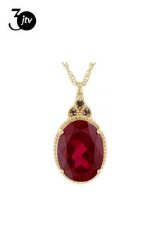 10.80ct Oval Red Lab Created Ruby With 0.04ctw Round Red Diamonds 18k Yellow Gold Over Sterling Silver Pendant With 18" Singapore Chain. Measures Approximately 1.00"L x 0.55"W. Lobster Claw Clasp. Red Diamonds, Red Lab, Red Diamond, Pendant With Chain, Sterling Silver Pendant, Lobster Claw, Sterling Silver Pendants, Silver Pendant, Singapore