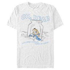 Hop down the rabbit hole and through Tulgey Wood to find your favorite officially licensed style from Disney's Alice In Wonderland Alice Oh, Dear Cried So Much Men's Graphic T-Shirt! This unique tee features a sad Alice inside a bottle, floating down the river of tears, and the quote: "Oh, dear I do wish I hadn't cried so much" printed across the front. You'll be "Mad as a Hatter" if you skip out on this apparel, so grab one today! Alice In Wonderland Graphic, Off With Your Head, Disney Fall, Disney Outfit Inspo, Disney Tshirt, Disney Essentials, Disney Box, Disney Alice In Wonderland, Pacsun Mens