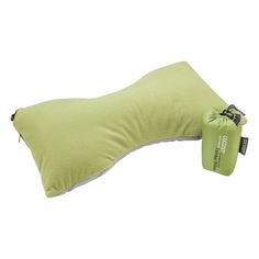 an image of a green pillow and bag