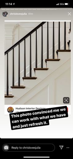 an image of stairs with the caption'this photo changed me we can work what we have and never reach it '