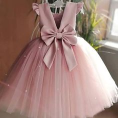 Party Dress for Baby Girls Princess Costumes Pearls Mesh Dresses for Birthday Prom Gown Kids Clothes Gaun Tulle, Baby Tulle Dress, Bowknot Dress, Kids Party Wear, Toddler Flower Girls, Pink Ball Gown, Cheap Flower Girl Dresses, Princess Dress Kids