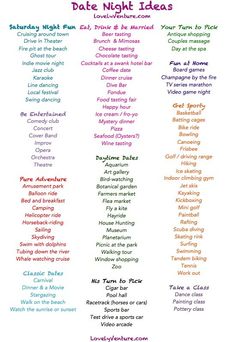 ★☯★ #Date Night Ideas - #Infographic ★☯★  List of 103 Date Night ideas; there are some fun ideas on this list! Night Ideas, Romantic Dates, Marry You, Dating Humor