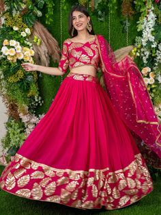 Introducing our astonishing pink zari embroidered georgette lehenga choli with dupatta, the perfect attire for weddings and special occasions. Made from high-quality pink-color georgette material, this lehenga features exquisite sequin work and zari embroidery, adding a touch of elegance and glamour to your look.
The set includes a matching color choli that is embellished with georgette material, sequin, and zari embroidered work. Completing the look is a net dupatta in a similar color, designed Pink Georgette Choli With Traditional Drape, Pink Georgette Dress With Gota Work, Pink Dabka Work Choli For Eid, Pink Semi-stitched Choli With Sheer Dupatta, Pink Floor-length Saree With Gota Work, Eid Pink Dabka Work Choli, Pink Georgette Lehenga For Navratri, Designer Pink Georgette Lehenga, Pink Semi-stitched Choli For Diwali