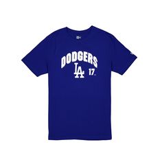 The Los Angeles Dodgers Shohei Ohtani Blue T-Shirt features a screen-printed Dodgers logo and wordmark at the front with the player's name and number at the back.Fabric: 100% Cotton Blue T-shirt With Logo For Streetwear, Sporty Logo Tops For College, Blue Logo T-shirt For Streetwear, Casual Fan Merchandise T-shirt With Logo, Throwback Sports Season Tops With Team Logo, Collegiate Logo Crew Neck Tops, Collegiate Crew Neck Top With Logo, Throwback College Tops With Logo Print, Blue Crew Neck Top With Logo