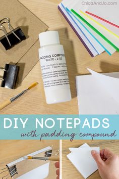 diy notepads with padding compound