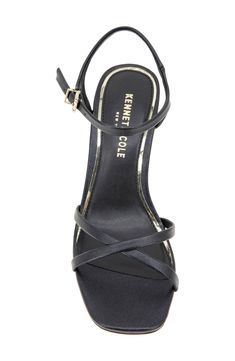 A curved wedge heel adds plenty of lift to a strappy sandal that's destined to steal the scene. 3 1/2" heel Adjustable ankle strap with buckle closure; hidden elastic inset Cushioned footbed Synthetic upper and lining/rubber sole Imported Black Wedge Sandals With Heel And Ankle Strap, Strappy Synthetic Wedge Sandals With Heel Loop, Formal Wedge Sandals With Heel Strap Medium Width, Modern Ankle Strap Wedge Sandals With Stacked Heel, Modern Wedge Sandals With Stacked Heel And Ankle Strap, Formal Wedge Heels With Buckle Closure, Wedge Sandals With Heel Strap And Open Heel, Modern Wedge Heel Sandals With Wrapped Heel, Formal Sandals With Stacked Wedge Heel