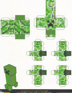 an image of some papercrafts made to look like minecraft creepers