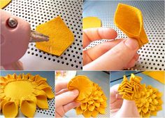 how to make a sunflower out of felt