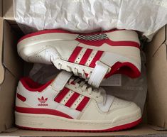 Red Aesthetic Shoes, Forum Lows, Red Adidas Shoes, Adidas Fashion, Aesthetic Shoes, Red Adidas, Red Aesthetic, Adidas Shoes, Adidas