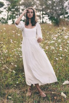 Cotton Wedding Dresses, Greta Dress, Paloma Dress, Audrey Dress, Cotton Wedding, Dreamy Dress, Feminine Outfit, Puffed Sleeves, Flowy Dress