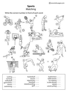 sports worksheet for kids