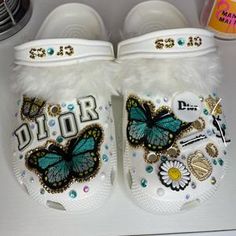 Personalized Crocs Shoes, Custom Made Crocs, Butterfly Crocs Shoes, Nicki Minaj Crocs Shoes, Crocs Slippers, Women Slippers Fashion