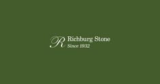 the logo for richburg stone since 1932, on a green background with white lettering