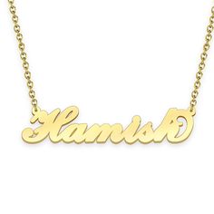 Hamish name necklace Gold Custom Necklace, Personalized Gifts For Her 
								Add something extra special to your jewelry box with Name Necklace Official engravable necklaces.
								The Hamish's 14k gold name necklace is best gifts for Hamish. Name Necklace Official provides affordable engravable jewelry that won't 
								break the bank. In addition, these pieces make for very thoughtful and appreciated gifts for friends and family. 
								And whether valentine's day gifts, mother's day g Nameplate Necklace For Anniversary, Nameplate Necklace For Anniversary Gift, Yellow Gold Name Necklace For Anniversary, Custom Name 14k Gold Necklace For Anniversary, Gold Custom Name Necklace For Anniversary, 14k Gold Custom Name Necklace For Anniversary, Custom Name Gold Necklace For Anniversary, Anniversary Gift Nameplate Necklace, Elegant Gold Jewelry With Custom Text