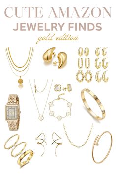 Cute and affordable gold jewelry finds from Amazon. affordable jewelry, amazon, amazon finds, amazon gold jewelry, amazon jewelry, amazon must haves, basic gold jewelry, best amazon gold jewelry, best amazon jewelry, bracelet, dainty gold jewelry, earrings, everyday gold jewelry, found it on amazon, gold bracelet, gold earrings, gold jewelry, gold necklace, gold ring, minimal gold jewelry, simple gold jewelry Layered Necklaces Gold Amazon, Classic Jewelry Essentials Gold, Best Rings On Amazon, Best Amazon Earrings, Amazon Jewelry Finds Silver, Cute Amazon Jewelry, Gold Earrings Amazon, Spring 2024 Jewelry Trends, Amazon Gold Jewelry