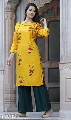 Simple Kurta, Simple Kurta Designs, Long Kurti, Long Kurti Designs, Kurti Set, Easy Drawings For Kids, Fashionista Clothes, Designs For Dresses, Embroidery Fashion