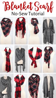 Learn how to make a Rectangle, Square or Shawl Blanket Scarf the easy way. Click here now for all the info by Sweet Red Poppy! No Sew Scarf, No Sew Blankets, Beginner Sewing, Beginner Sewing Projects Easy, Plaid Blanket Scarf, Leftover Fabric, How To Hem Pants, Sew In