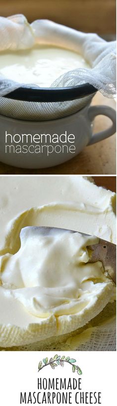 the homemade mascarpone cheese is ready to be eaten