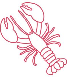 a lobster line drawing on a white background