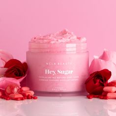 Roses are red, violets are blue, I'm here to scrub you! Meet our limited edition Candy Roses scented body scrub, its delicate sweet floral scent is a romantic, lovely fragrance you'll heart so much! Ingredients we love: These ingredients may be sweet, but they are mighty tough on dry skin. Hey, Sugar is an all natural, Ncla Beauty, Natural Body Scrub, Candy Roses, Gift Boxes For Women, Exfoliating Body Scrub, Sugar Candy, Sugar Body Scrub, Sugar Body, Rose Fragrance