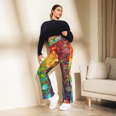 Designed to enhance your figure, these trendy leggings feature a high waist and a butt-lifting cut. The flared leg bottoms add a touch of style and make the leggings comfortable. Wear them on a walk or to the gym, or style them with a bomber jacket or hoodie. * 74% recycled polyester, 26% elastane * Soft and stretchy premium quality fabric with a mild compression feel * Moisture-wicking fabric * UPF 50+ protection * High-waisted with a butt-lifting cut * Flared design from the knee down * Double-layered waistband with a pocket on the inside * The fabric is OEKO-TEX 100 standard certified * Blank product components sourced from China and Turkey Disclaimer: If body measurements fall between sizes, size up for a comfortable fit and size down for a snug fit. This product is made especially for Trendy Leggings, Legging Outfits, Womens Leggings, Flare Leggings, Outfits With Leggings, Moisture Wicking Fabric, A Walk, Upf 50, Snug Fit