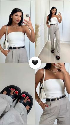 Mood 🤍🖤 white e black Outfits Juvenil, Simple Casual Outfits, Fun Pants, Fashionista Clothes, Neutral Outfit