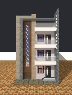 the front view of a three story building