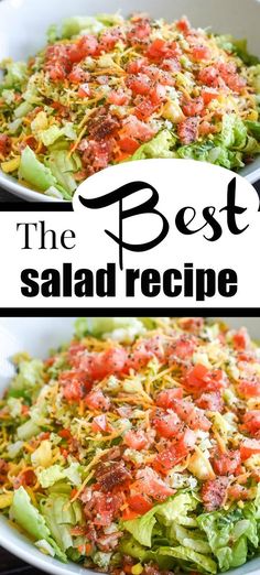 the best salad recipe is made with lettuce, tomatoes, and other vegetables