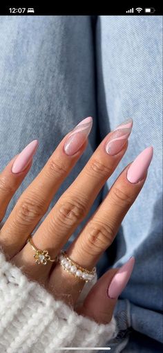 Ongles Rose Pastel, Classy Simple Nails, Almond Nails Pink, Paznokcie Hello Kitty, Barbie Pink Nails, Pastel Pink Nails, Pale Pink Nails, Pink Nail Art Designs, Sheer Nails