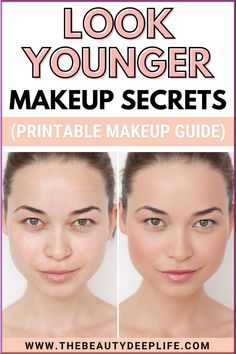 Discover the secret to looking younger with our anti-aging printable makeup guide. Say goodbye to makeup settling into fine lines and wrinkles, to dark circles, puffy eye bags, sagging skin, and age spots. Discover easy, everyday makeup tricks to hide signs of aging without looking overly made-up. Elevate your beauty routine with our expert tips and the best makeup techniques to defy your age. #AntiAgingMakeup #LookYoungerWithMakeup #MakeupTips Look Younger Makeup, Younger Makeup, Printable Makeup, Easy Everyday Makeup, Puffy Eye, Looking Younger, Makeup Tips For Older Women, Anti Aging Makeup, Makeup Secret