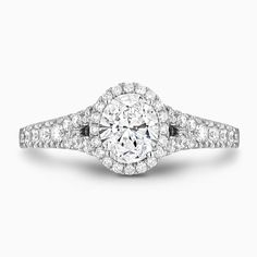 The Ecksand Split Shank Diamond Engagement Ring with Diamond Halo shown with Oval in Platinum Split Shank Diamond Ring, Marquise Diamond Engagement Ring, Three Stone Diamond, Types Of Diamonds, Birthday Ring, Ring With Diamond, Split Shank, Halo Engagement Rings, Marquise Diamond