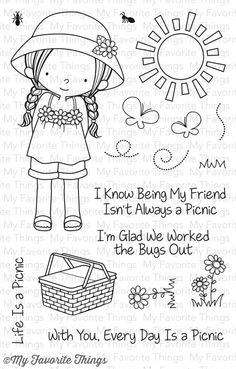 a stamp that says, i know being my friend isn't always a picnic