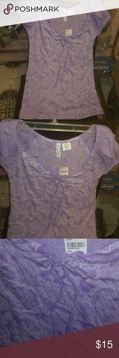 Full Tilt Paisley Print Short Sleeve Blouse XS NWT Brand new.  ALL OFFERS CONSIDERED, MOST ACCEPTED. Full Tilt Tops Blouses Casual Purple Top With Paisley Print, Casual Purple Paisley Print Top, Fitted Paisley Print Tops For Spring, Casual Fitted Paisley Print Blouse, Casual Fitted Blouse With Paisley Print, Fitted Casual Blouse With Paisley Print, Full Tilt, Short Sleeve Blouse, Paisley Print