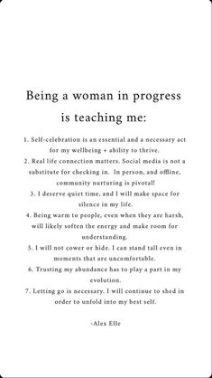 the poem being a woman in progress is teaching me