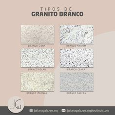 an image of granite tiles with different colors and sizes in spanish, english and spanish