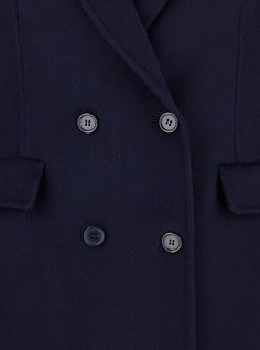 Double-breasted coat Blue Ribbed revers Long sleeves Front button closure One chest pocket Two front flap pockets Straight hem Tonal stitching Wool Regular fitComposition: Blue Double-breasted Outerwear With Welt Pockets, Navy Collared Outerwear With Buttoned Pockets, Navy Outerwear With Buttoned Pockets For Winter, Classic Double-breasted Peacoat With Pockets, Navy Peacoat With Lapel Collar And Pockets, Blue Peacoat With Welt Pockets For Workwear, Blue Peacoat With Welt Pockets For Work, Classic Double-breasted Blazer With Buttoned Pockets, Blue Peacoat With Lapel Collar And Hidden Buttons