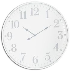 a white clock with numbers on the face